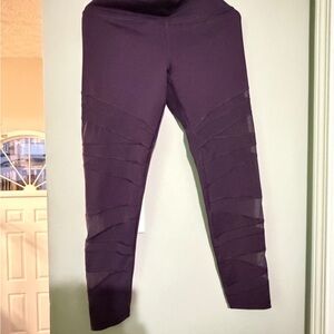 Victoria's Secret Dark Purple Mesh Detail Leggings